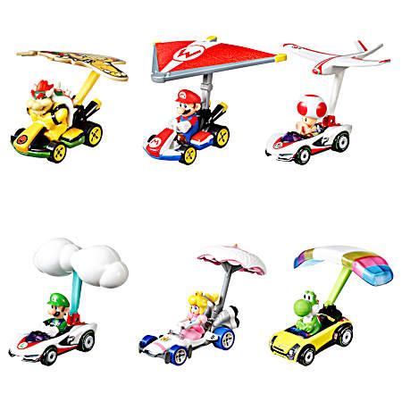 Mario Kart Characters Car w/ Gliders - Assorted