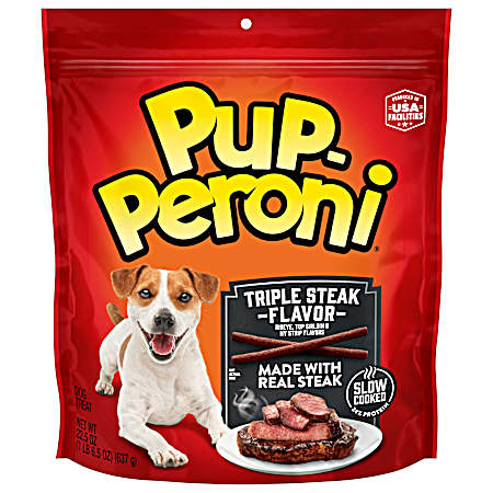 Triple Steak Flavor Dog Treats 22.5 oz Bag