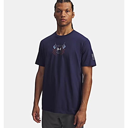 Men's Washed Navy Freedom Snake Short Sleeve Shirt