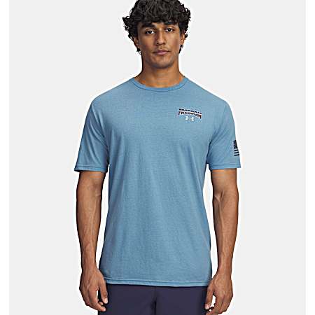 Men's Blue Smoke Freedom Military Short Sleeve Shirt