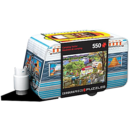 550 Pc Camping Trailer Shaped Tin Jigsaw Puzzle