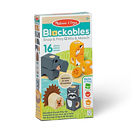 16 Pc Blockables Woodland Friends Snap & Play Set
