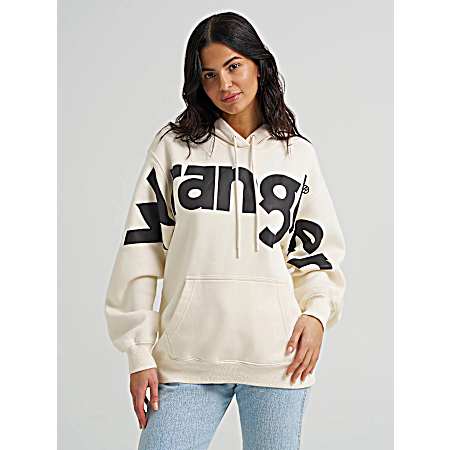 Women's White Bold Logo Pullover Hoodie