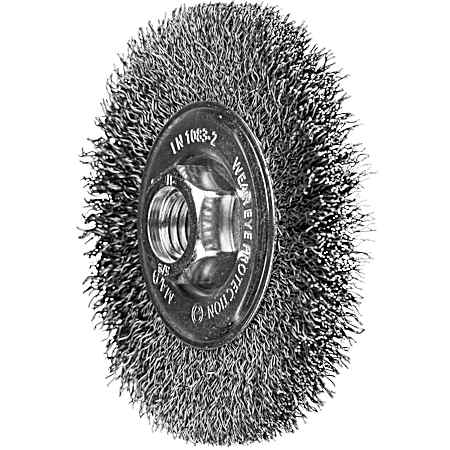 4 in Crimped Wheel Narrow Face Wheel Brush
