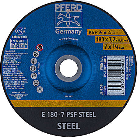 7 x 1/4 x 7/8 in Grinding Wheel for Steel