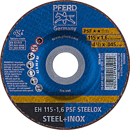4-1/2 in T27 Cut-Off Wheel for Steel/Stainless Steel