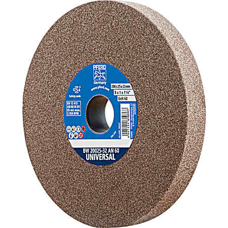 8 x 1 x 1-1/4 in 60 Grit Bench Grinder Wheel for Steels & Ferrous Metals