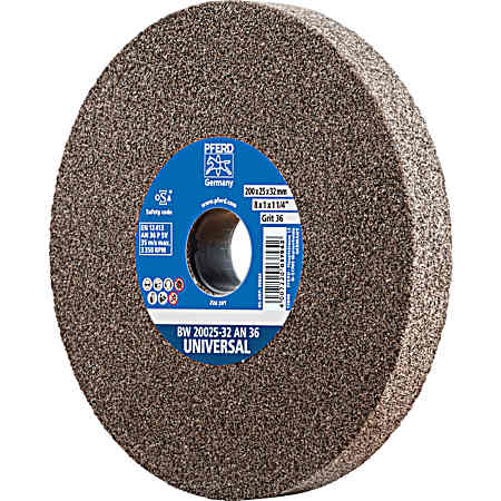 8 x 1 x 1-1/4 in 36 Grit Bench Grinder Wheel for Steels & Ferrous Metals