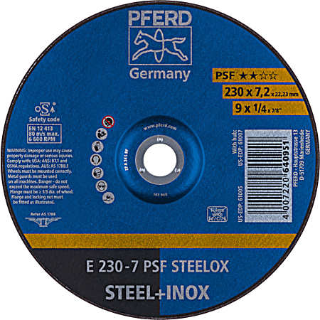 9 x 1/4 x 7/8 in Long Lasting Grinding Wheel for Steel or Stainless Steel
