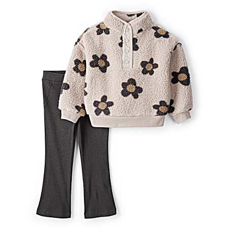 Toddler Girls' Brown Floral Set - 2 Pc