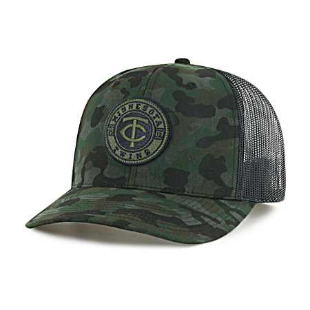 Adult Minnesota Twins Black Camo Woodland Cap
