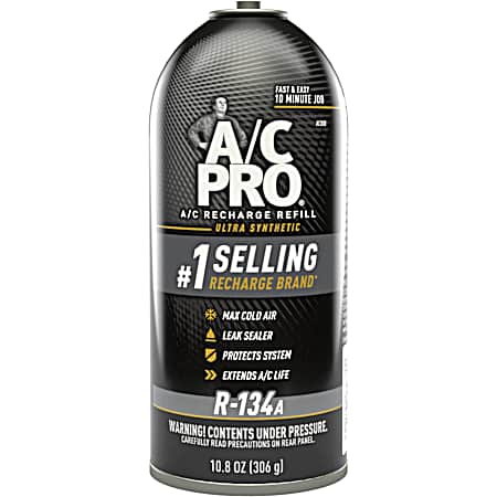 10.8 oz ACP-102 Ultra Synthetic A/C Recharge R-134a Car Refrigerant Refill
