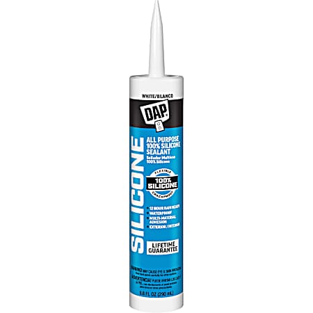 9.8 fl oz White 100% Silicone Window & Door Sealant