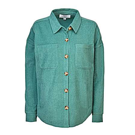 Women's Corduroy Long Sleeve Button Front Shacket
