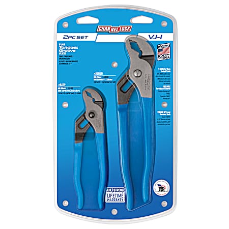 2 Pc V-Jaw Tongue & Groove Pliers Set