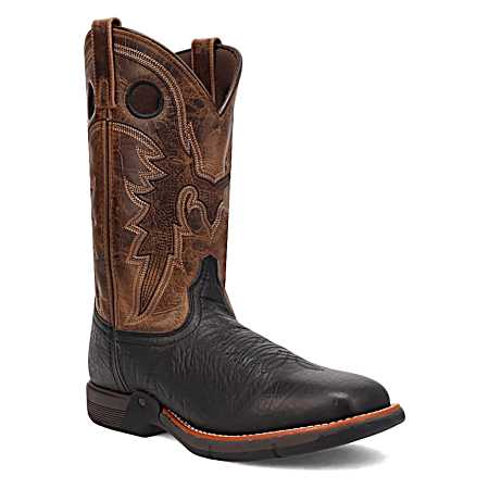 Men's Black Alloy Leather Boots