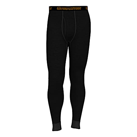 Men's Black Mid Waffle Thermal Pants