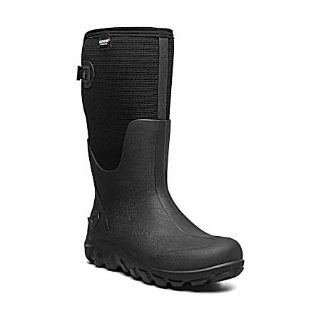 Men's Classic Black Seamless Adjustable Tall Boots
