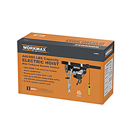 880 lbs. Electric Hoist with Remote Control