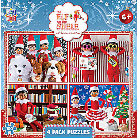 Elf On The Shelf Puzzle 100 Pc - 4 Pk