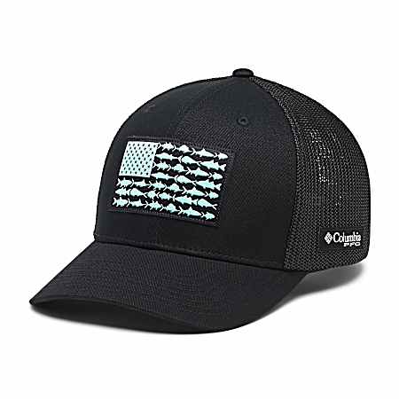 Men's Black Fish Flag Mesh Ball Cap