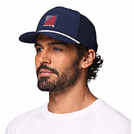 Men's Collegiate Navy/Americana Tidal Pursuit 3D Stretch Snap Back Ball Cap