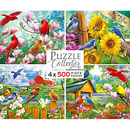 4-in-1 Songbirds Jigsaw Puzzle - 4-500 Pc.