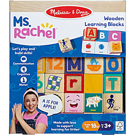 Ms. Rachel Wooden Blocks and Activity Cards Play Set