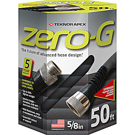 Zero-G 5/8 In Black Fiber Garden Water Hose