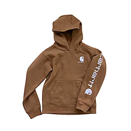 Girls' Brown Logo Graphic Sweatshirt