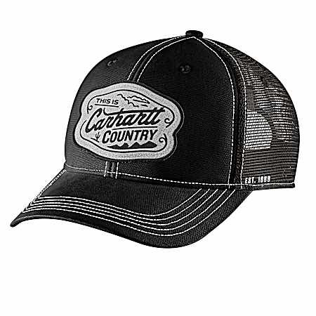 Men's Canvas Mesh Back Country Graphic Cap