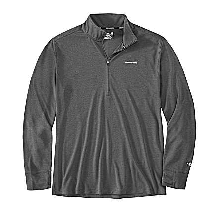 Men's Steel Heather Force Sun Defender 1/2 Zip Long Sleeve Shirt