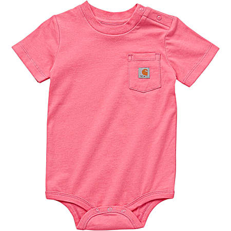 Infant Pink Lemonade Short Sleeve Pocket Bodysuit