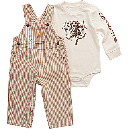Infant Brown Lab Hunting Overall Set - 2 Pc