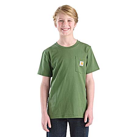 Boys' Bronze Green Duck Pocket Short Sleeve Shirt