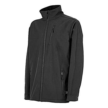 Men's Black Heated Softshell Jacket w/ Power Bank