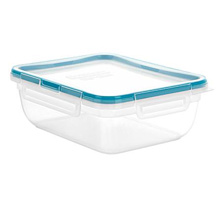 8.2-Cup Clear/Blue Total Solution Plastic Medium Short Rectangle Food Storage Container