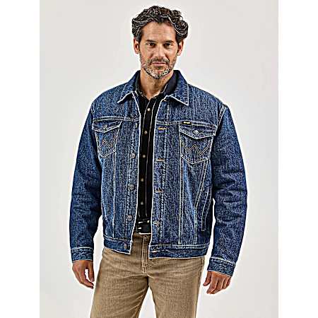 Men's Blue Shadow Western Denim Jacket
