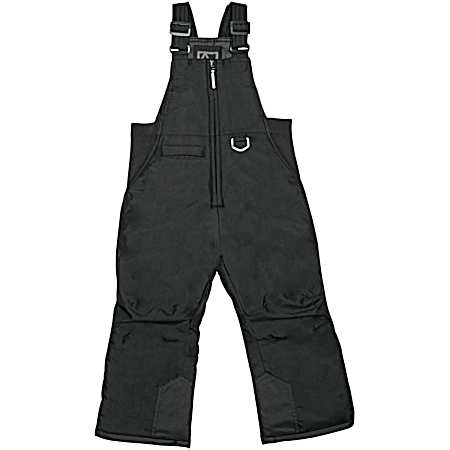 Kids' Black Chest High Snow Bib Overalls