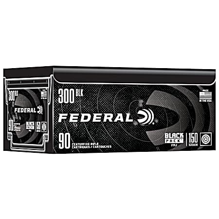 Black Pack Rifle, 300 Blackout, 150 Grain, Full Metal Jacket Boat-Tail, 1900 fps - 90 rds