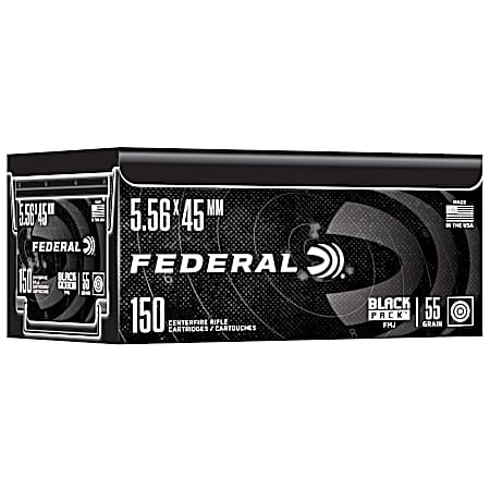 Black Pack Rifle, 5.56x45mm, 55 Grain, Full Metal Jacket Boat-Tail, 3165 fps - 150 rds