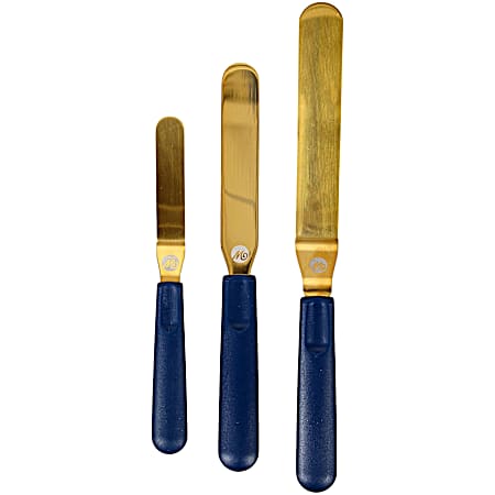 Navy Blue & Gold Icing Spatula Set - 3 pc