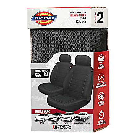 2 pc Dual-Protection Seat Covers - Black