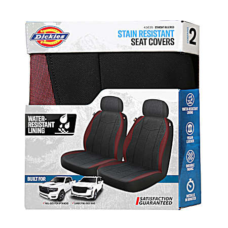 2 pc Durasport Starsky Truck Seat Covers - Black/Red