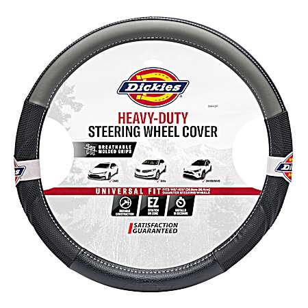 Dickies Black/Gray Dura Grip Steering Wheel Cover