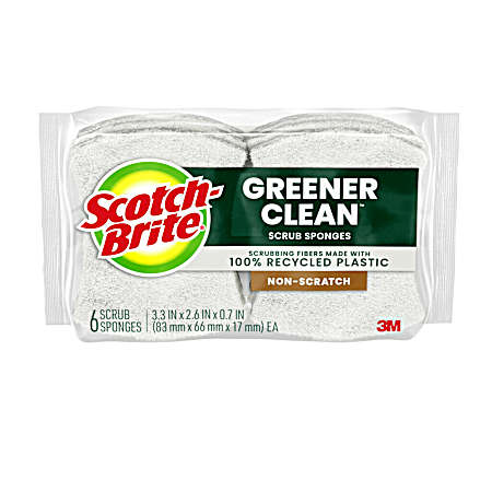 6  pk Greener Clean Non-Scratch Scrub Sponge