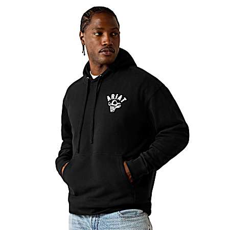 Men's Black Stitched Skull Hoodie