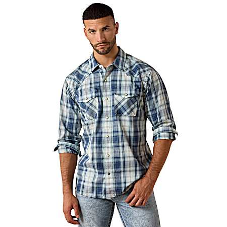 Men's Key Largo Retro Heathcliff Snap Front Long Sleeve Shirt