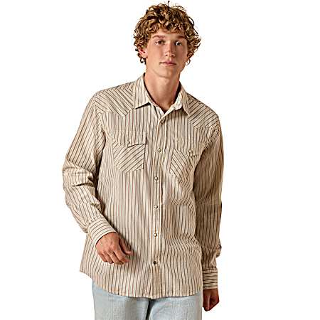Men's Sandshell Stripe Retro Hesper Snap Front Long Sleeve Shirt