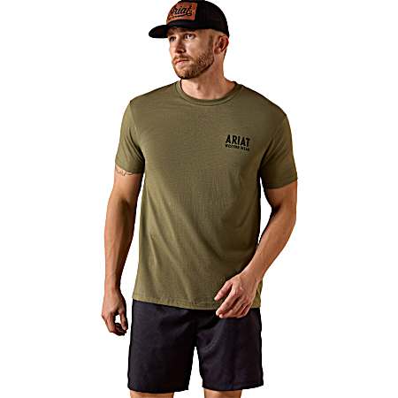 Men's Military Heather Outline Shop Short Sleeve Shirt